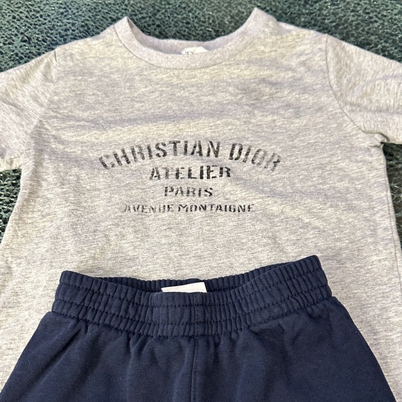 Dior Other - Dior Kids Gray Tee and Navy Joggers Set